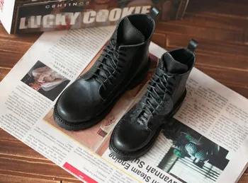Обувь для куклы BJD подходит на размер 1/3 SD17 Uncle, модный и универсальный новый британский комбинезон, высокие сапоги на шнуровке черного цвета