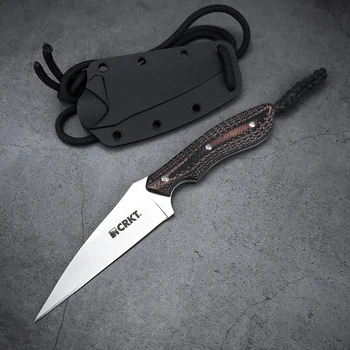 Острый тактический нож CRKT 2388 с фиксированным лезвием, Охотничий нож для выживания, CR 2385, Портативные инструменты EDC, Спасательный нож для кемпинга на открытом воздухе с ножнами